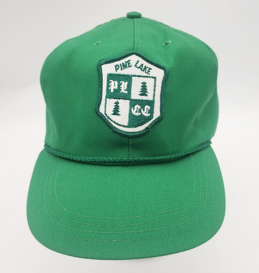 Vintage Pine Lake Country Club NC Golf Hat Cap Rope Patch Green Town Talk Tag
